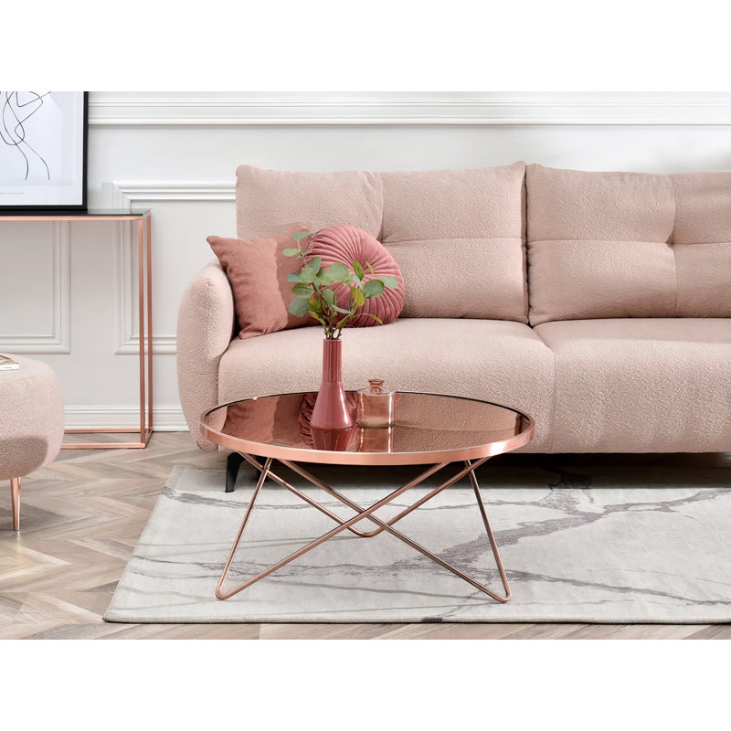 Ailynn Abstract Coffee Table, Copper, Copper