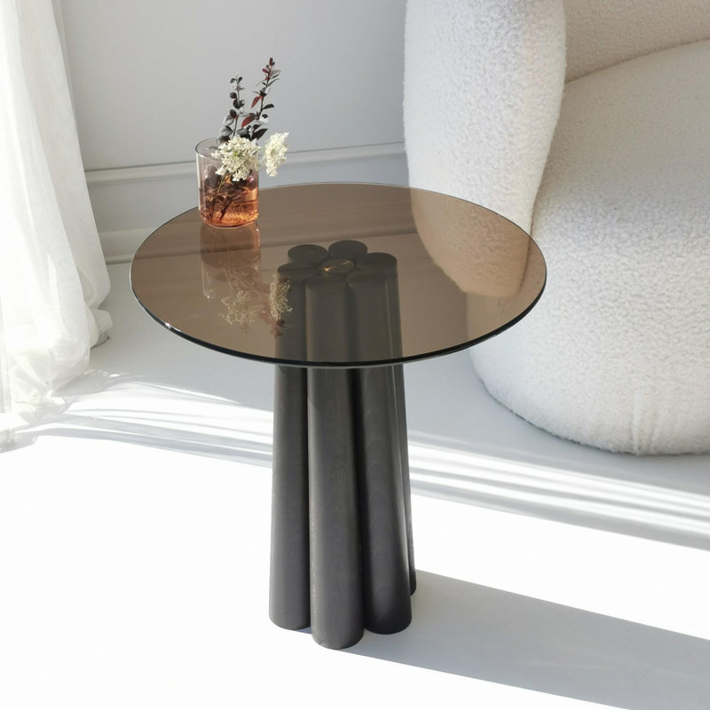 Glorias End Table, 50" H x 50" W x 50" D, Bronze, Black
