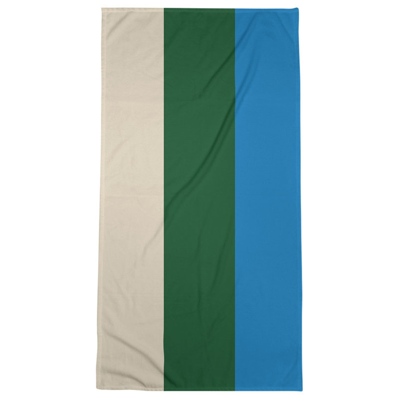 Cotton Blend Lightweight Beach Towel, Cream/Green/Blue