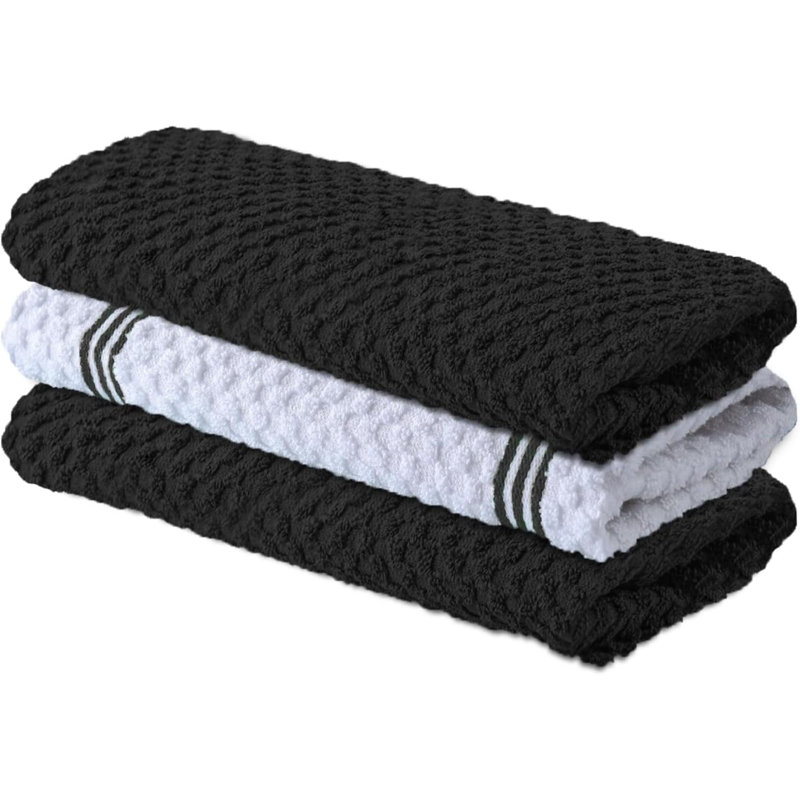 Serviette de cuisine en coton, Noir