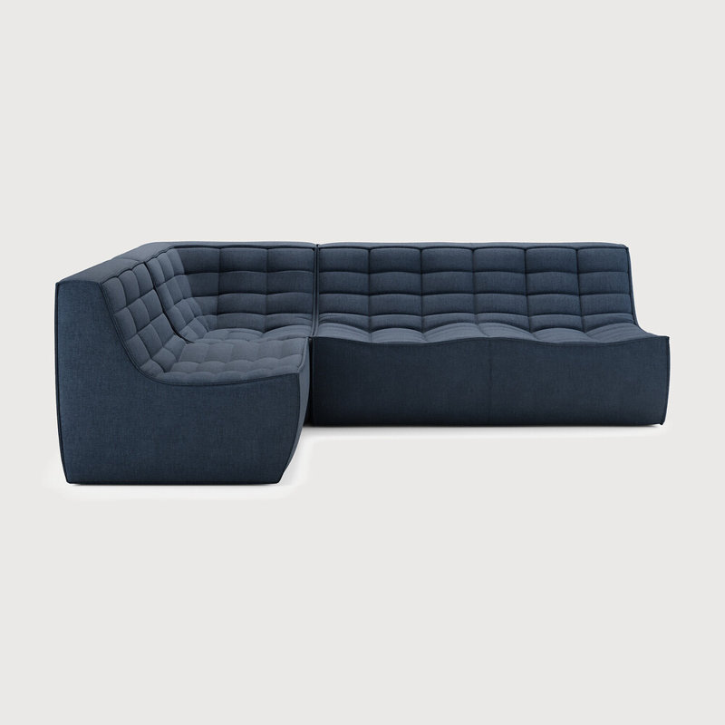 N701 Modular Sofa Set - Combo Left - 1 Seater + 2 Seater + 90° Square Corner, 30" H x 119" W x 91" D, Beige Polyester Blend