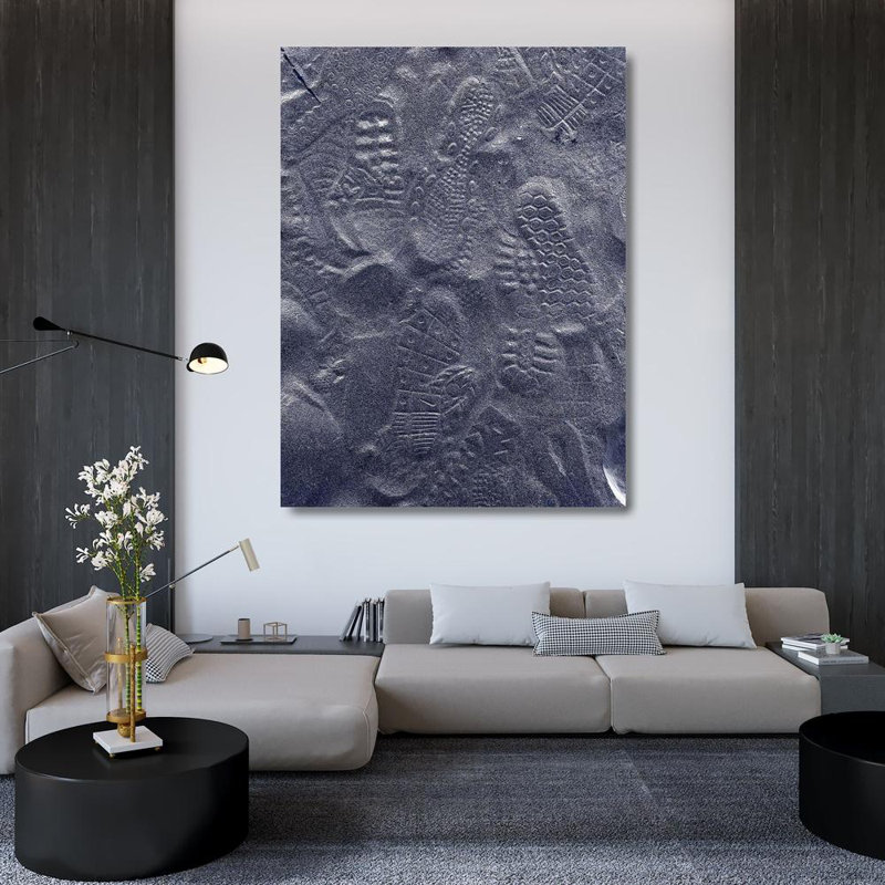 «Red Barrel Studio®», art sur toile tendue en niveaux de gris, «Sand Prints I» MJM-ABS_00082, H 47 po x l 36 po