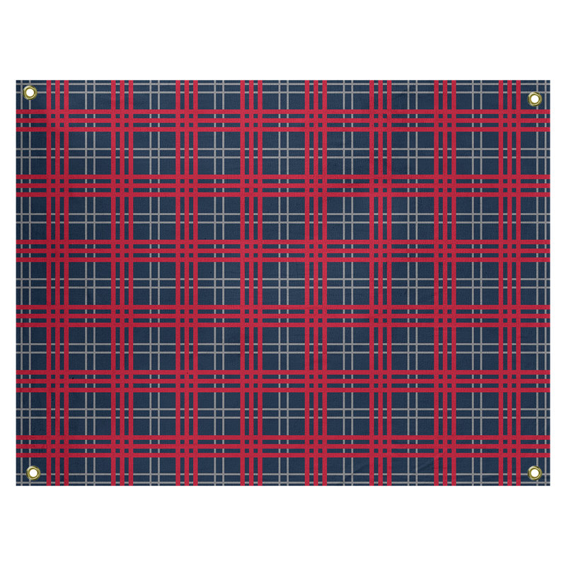 Tapisserie polyester Tennessee Luxury, H 59 po x l 80 po, Bleu marine / argent / rouge
