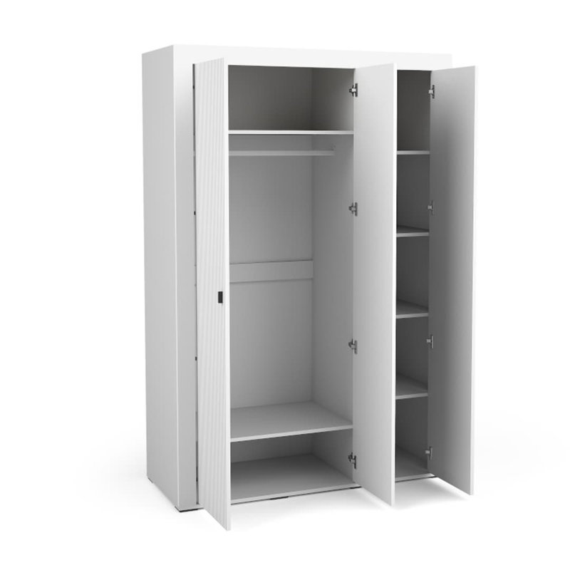 Onut 3 Door Manufactured Wood Wardrobe, White/Oak