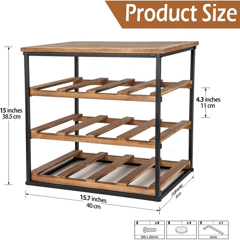 12 Bottle Tabletop Wine Bottle Rack in
