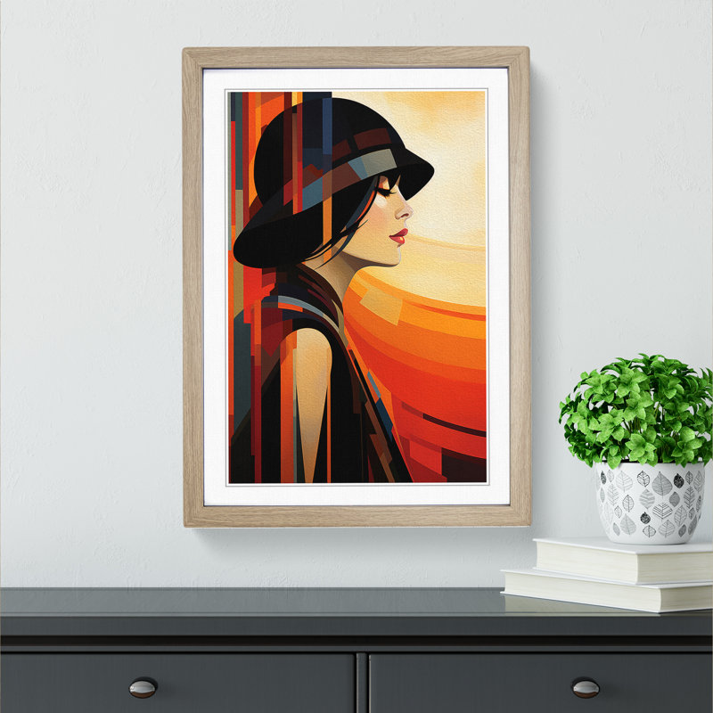 Single Picture Frame Print on Wood, 64cm H x 46cm W, Oak Framed
