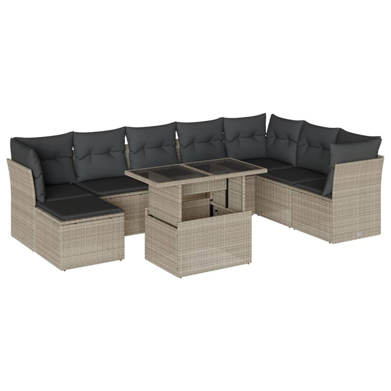  Garden Sofa Set Light Grey
