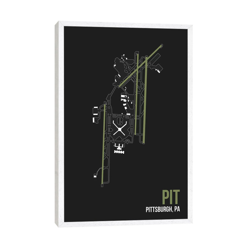 Pittsburgh 1 Piece Wall Art on Canvas, 101.6 cm H x 66.04 cm W, White Framed