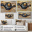 «Golden Eclipse On Marble Dancing Waves II», art mural réalisme abstrait-1828523787-1828523786-1828523785