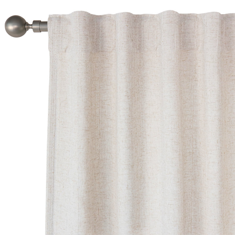 Paire de passants obscurcissant avec mélange de lin, Ivory, L 52 po x L 96 po