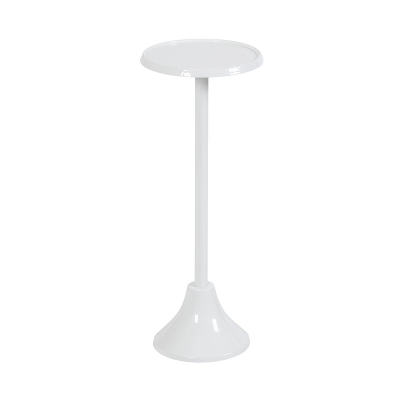 Table de bout Deanna, H 23 po x l 9 po x P 9 po, Shiny White Base/Shiny White Top