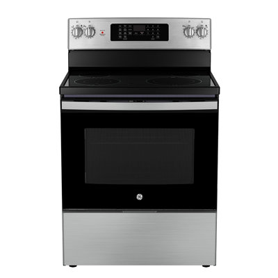 Ge 30” Free Standing Electric Convection Range With No-preheat Air Fry - Jcb830stss