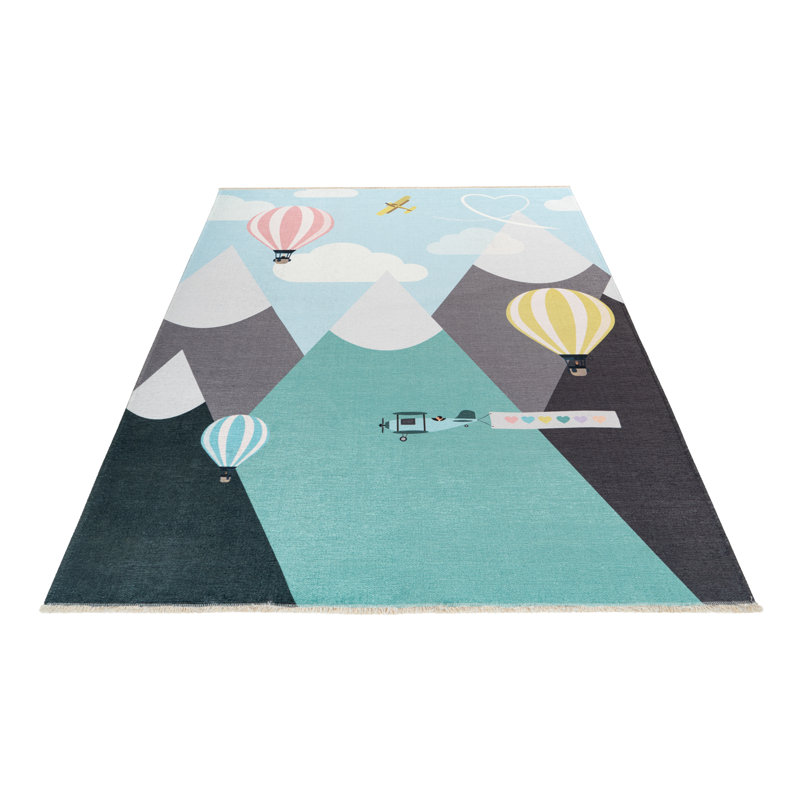 Frisch Machine Woven Blue/Grey/Green Rug