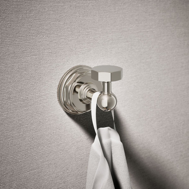 Pinstripe® Wall Mounted Robe Hook, Vibrant Polished Nickel