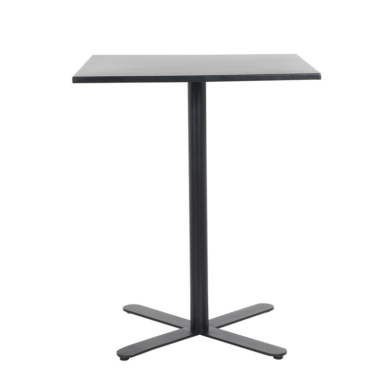 Square Metal Outdoor Dining Table , in. W in. D, Frosted Black, 29.5" H x 24" W x 24" L