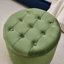 Repose-pieds rond avec rangement, repose-pieds rond en flanelle multifonctionnel, couvercle pouvant être retourné comme plateau de table, avec espace de rangement - VERT
