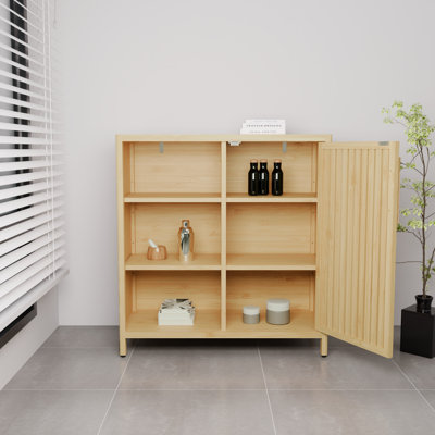 Étagère de rangement pratique pour les petits coins - Conception à une porte avec 2 tablettes ouvertes et des espaces minces, matériau, peut être utilisé dans les salles de lavage, etc.