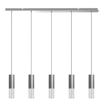 Luminaire suspendu linéaire à 5 lumières pour îlot de cuisine Rathi