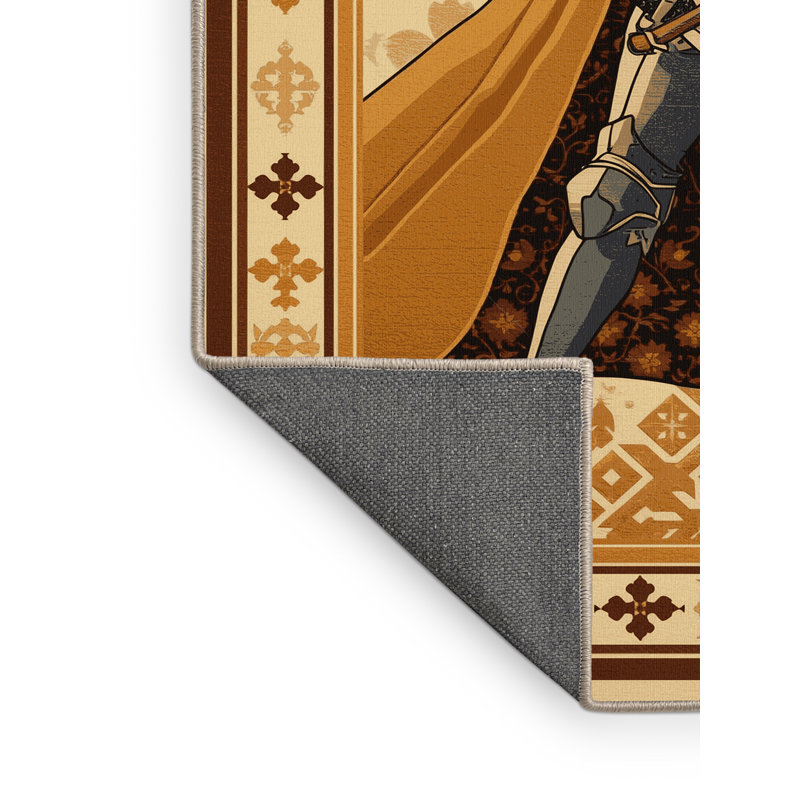 Tapis oriental doux brun moelleux croisé Dunklin Crusader Knight, 5 x 8