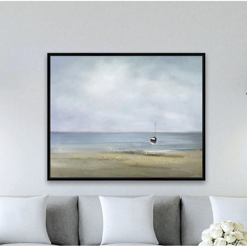 Serenity At Shore Painting, Black