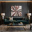 Abstrait art fluide sur toile brune 60-666988858