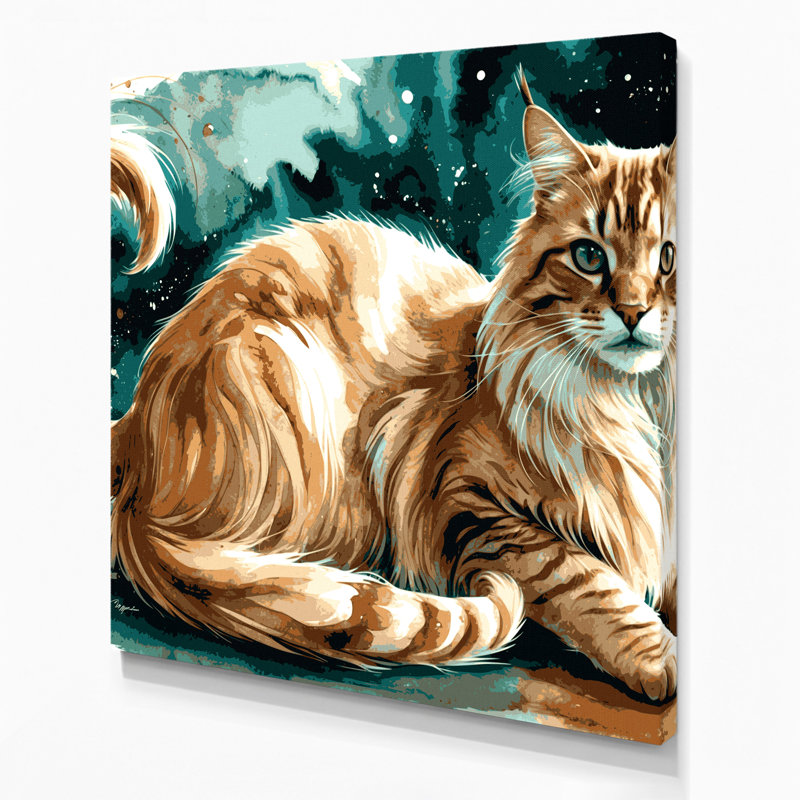 Chat brun, chats, art mural sur toile, H 8 po x l 8 po