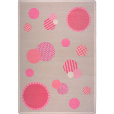 Tapis rose à motif de pois pour enfants Joy Carpets Playful