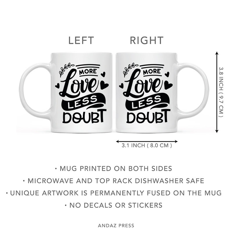 Tasse à café Ahmeek, Traduction « More Love Less Doubt » : Plus d'amo