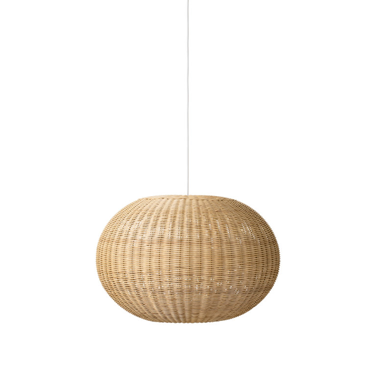 Tangelo Rattan Globe Lamp Shade, 16.2" H x 24.5" W x 19.3" D