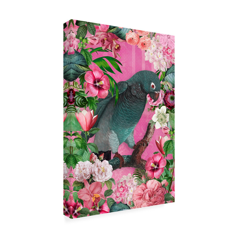 «The Parrots Paradise Garden 3 on Canvas» par Andrea Haase, reproduction, H 24 po x l 16 po x P 2 po