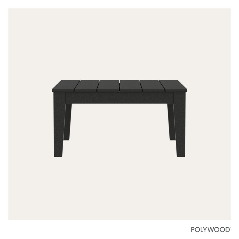 POLYWOOD Newport 36" Conversation Table, Black