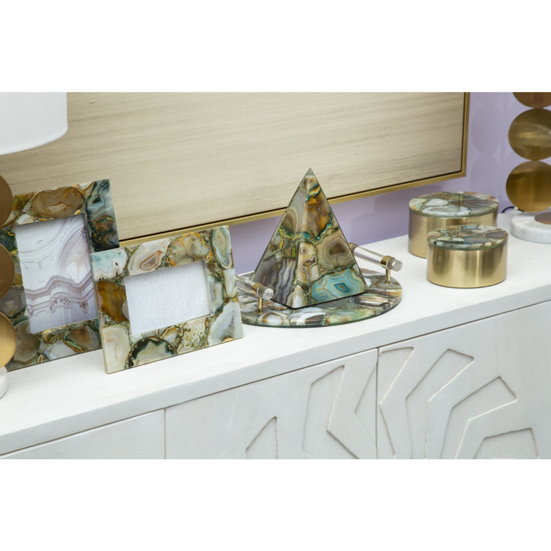 Ajnesh Green Marble Picture Frame with Mat