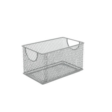 Mind Reader 2 Tier Metal Mesh Storage Baskets Organizer, Silver