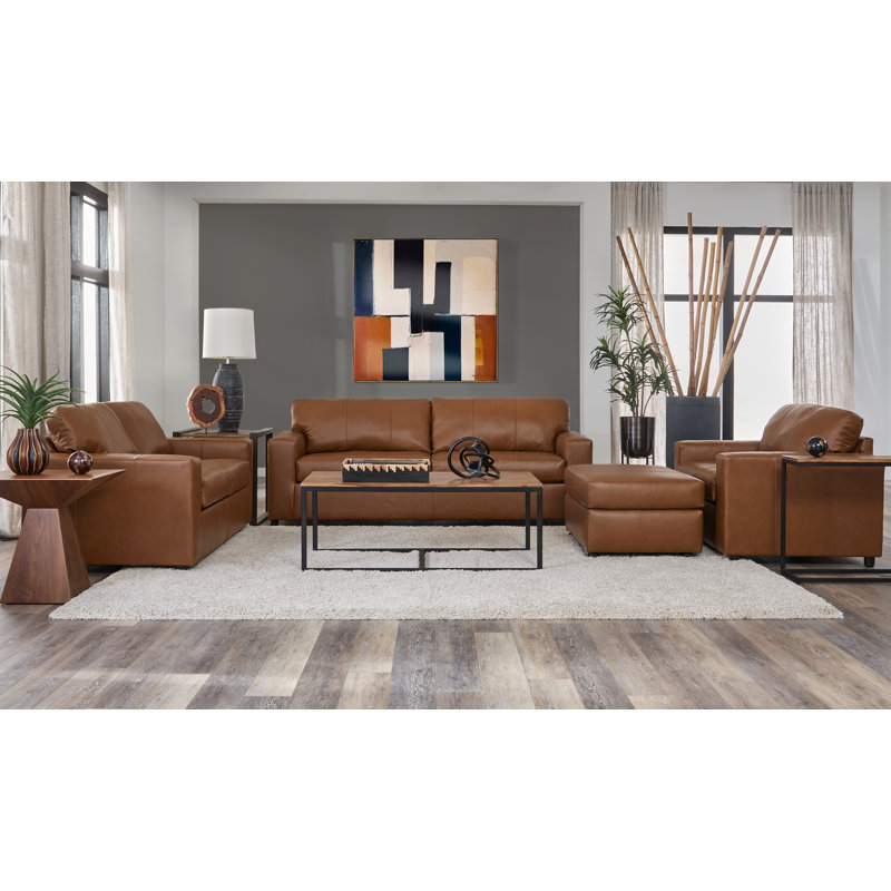 Fauteuil câlin 51 "en cuir véritable 51", Muscade Bemment