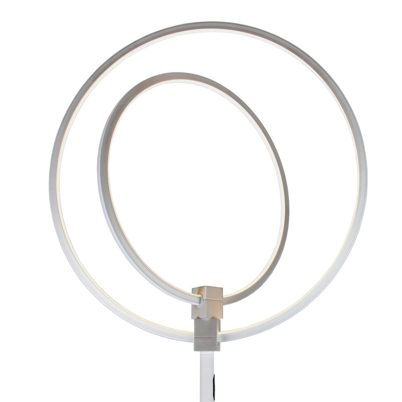 Eclipse 79 in. Industrial 2-Light 3-Way Dimming LED Floor Lamp with 2 Height Adjustable Heads