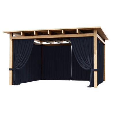 4-Panel Gazebo Curtain, Waterproof Outdoor Privacy Panels With Zipper, Designed For Patio & Backyard Gazebo Tent (Curtain Only)