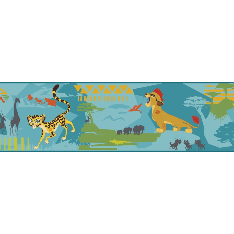 Bordure de papier peint L 15 pi x l 9 po Sylvie, Jaune / vert / rouge / bleu