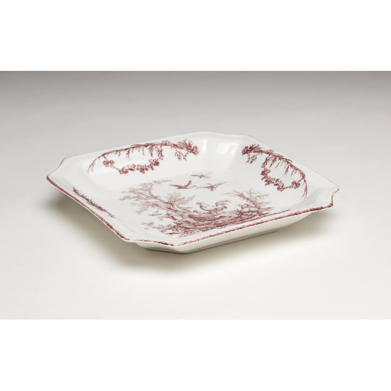 Plaque carrée décorative Crawford, Rouge / Blanc