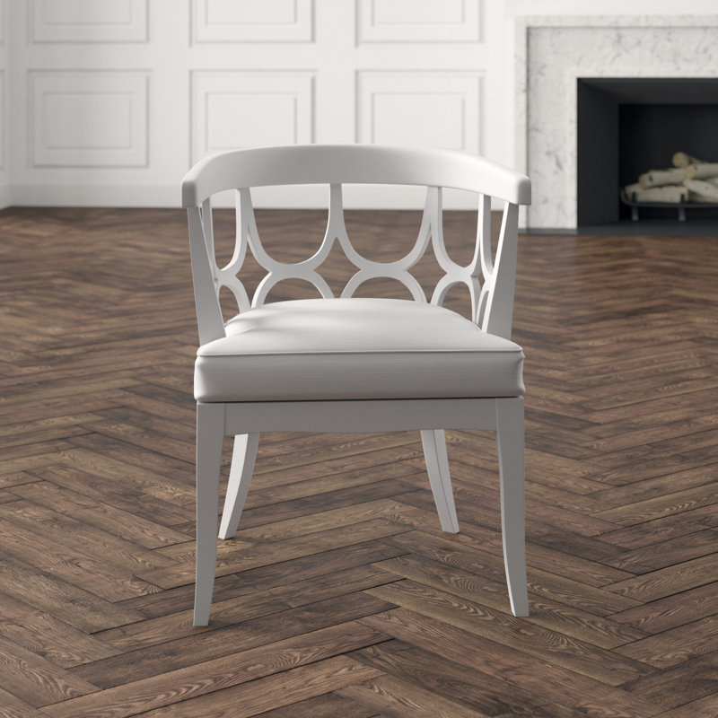 Linen Barrel Chair, White