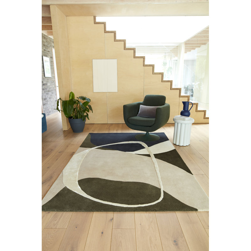 Corel Geometric Wool Hand Tufted Area Rug, Rectangle 120 x 170cm