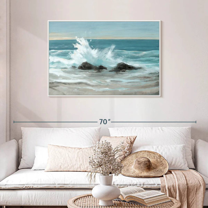 Crashing Wave II, Floating Frame White, 43" X 29"