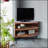 Fan Shape Reclaimed Wood Corner Media Table for Living Room Wise Use Your Space