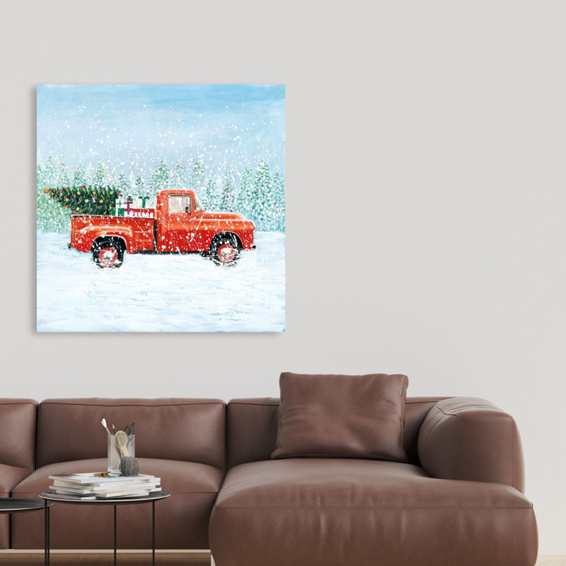 Camion de sapin de Noël - Toile scandinave