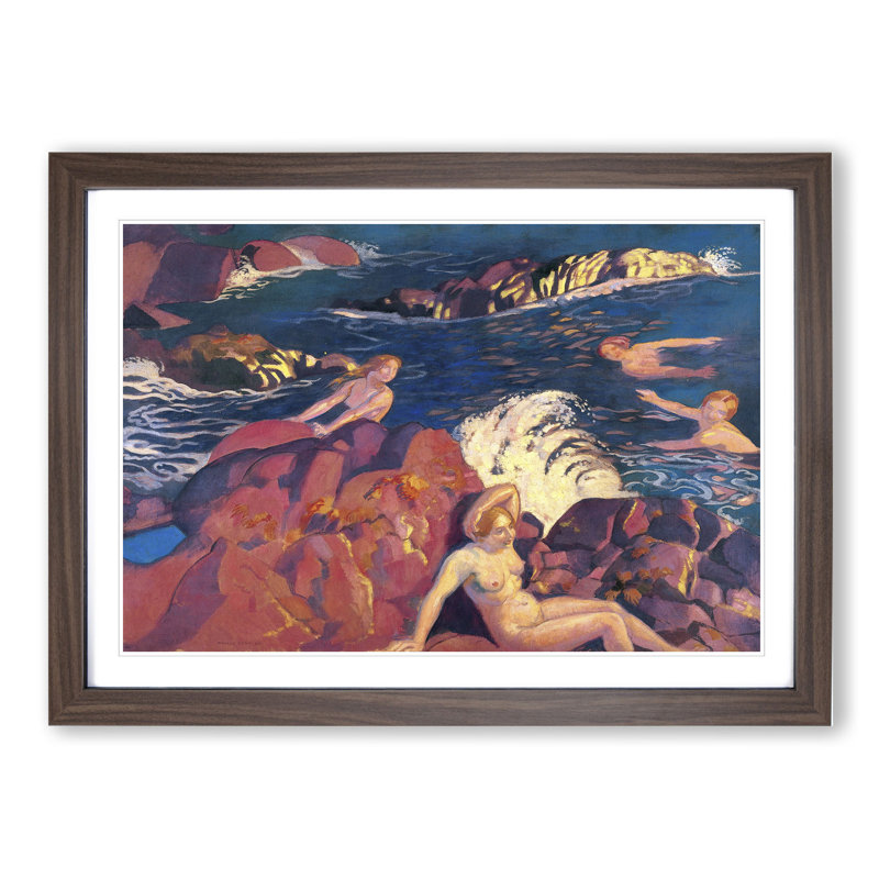 Wave by Maurice Denis - Picture Frame Painting, Walnut, 48cm H x 65cm W x 2cm D