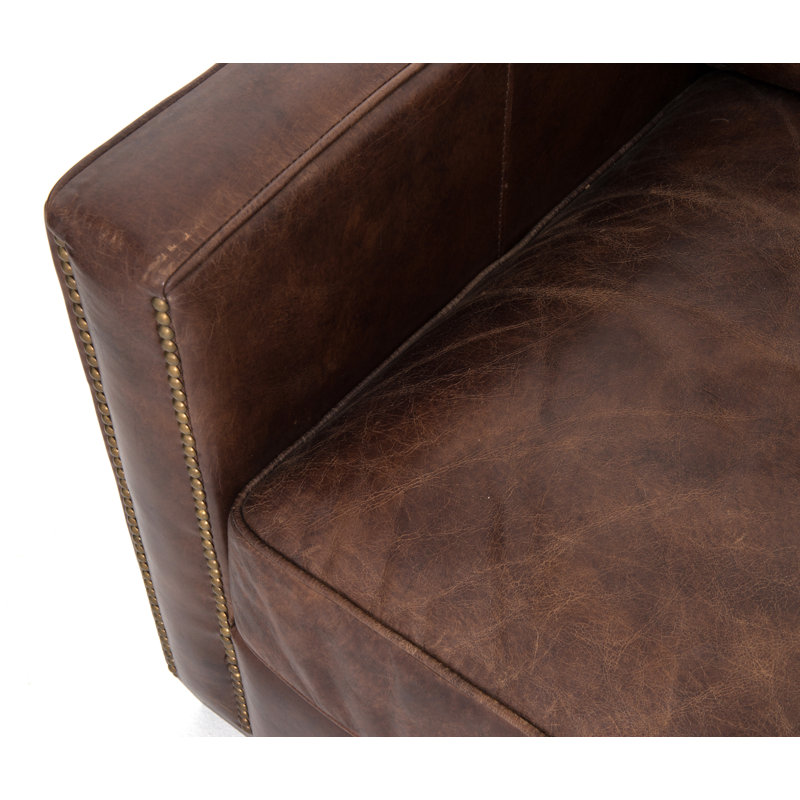 Larkin Loveseat, Cigar Genuine Leather