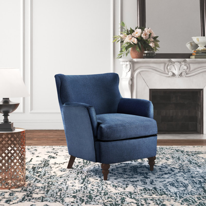 Atossa Upholstered Club Chair, Navy