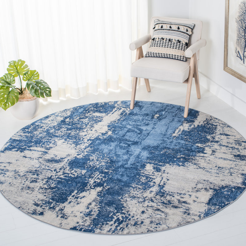 Jasper 100 Performance Abstract Rug, Round 6'7"