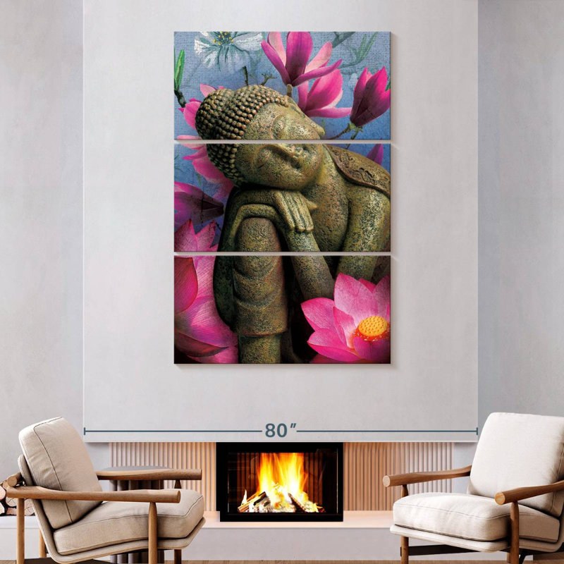 Contemplating Buddha, 74" H x 48" W