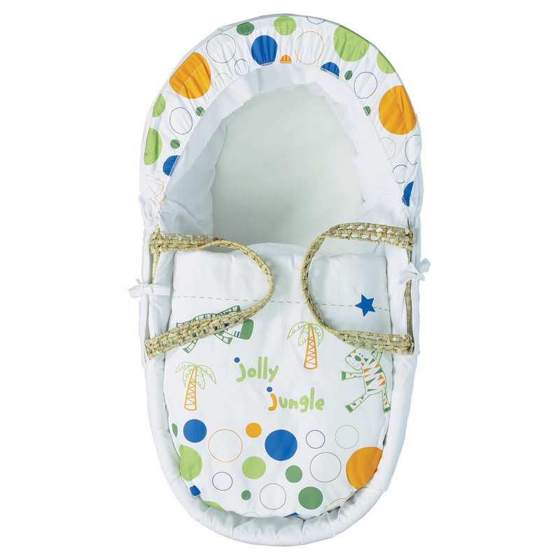 Print Cotton Blend Moses Basket Bedding Set