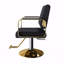 Fauteuil de coiffeur pivotant à 360 ° avec pompe pour salons de coiffure et spas Black & Gold